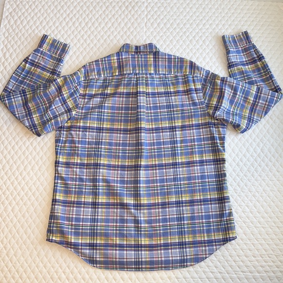 Ralph Lauren Plaid Button Up Shirt. 100% Cotton. Size X-Large. Blue Yellow Red - Picture 2 of 11